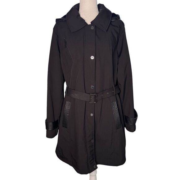 Michael Kors Jackets & Blazers - Michael Kors Black Hooded Trench Coat Women's Size 2X